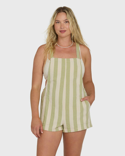 Billabong Women's Beach Crush Yarn-Dyed Overalls - Cactus