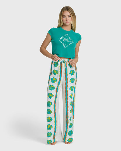 Billabong Women's Coastal Crush Elastic Waist Pants - Salt Crystal