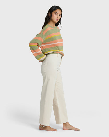 Billabong Women's Free Fall High-Waist Twill Pants - Sea Salt