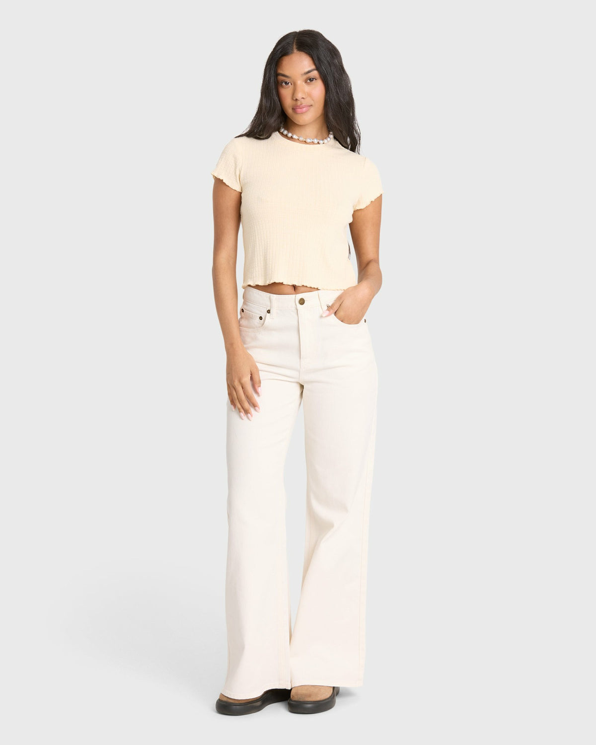 Billabong Women's Free Fall Flare 5-Pocket Pants - Sea Salt