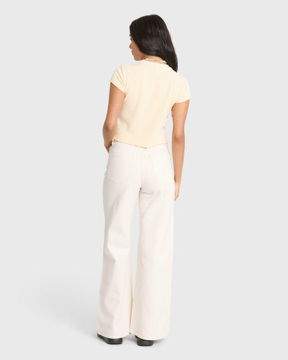 Billabong Women's Free Fall Flare 5-Pocket Pants - Sea Salt