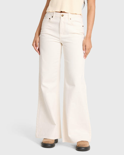 Billabong Women's Free Fall Flare 5-Pocket Pants - Sea Salt