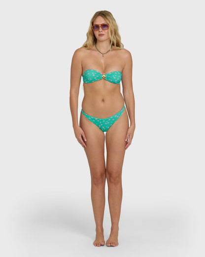 Billabong Women's Ship Wrecked Shelly Bandeau Bikini Top - Green Tropics