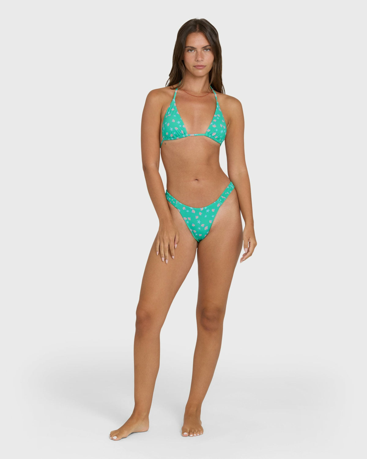Billabong Women's Ship Wrecked Multi Triangle Bikini Top - Green Tropics