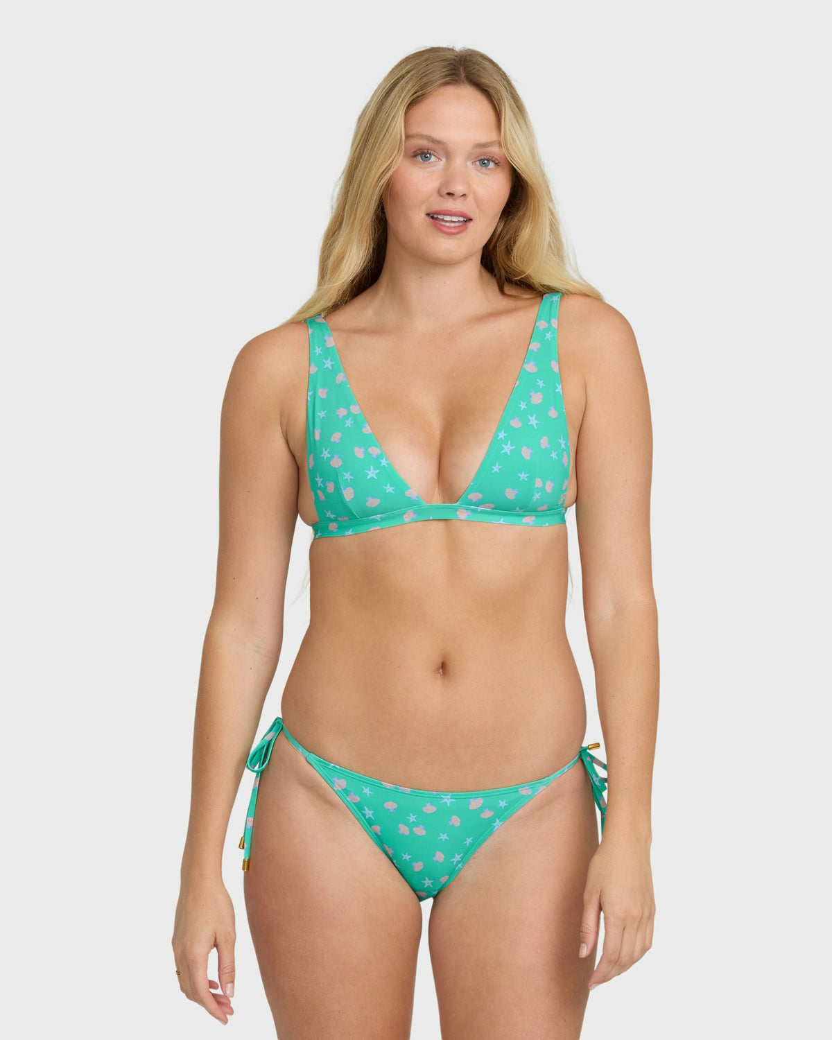 Billabong Women's Ship Wrecked Tie-Side Tropic Bikini Bottoms - Green Tropics