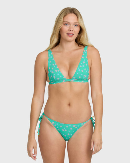 Billabong Women's Ship Wrecked Tie-Side Tropic Bikini Bottoms - Green Tropics