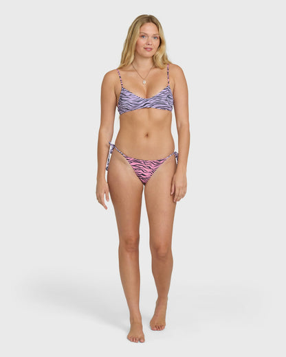 Billabong Women's Pretty Wild Ruched V Bralette Bikini Top - Sweet Lilac
