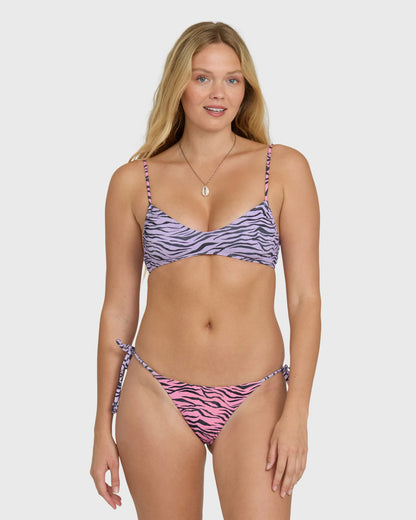 Billabong Women's Pretty Wild Tie-Side Tanga Bikini Bottoms - Pink Sunset