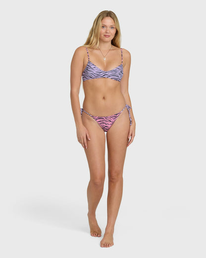 Billabong Women's Pretty Wild Tie-Side Tanga Bikini Bottoms - Pink Sunset