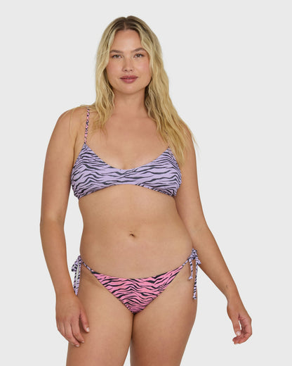Billabong Women's Pretty Wild Tie-Side Tanga Bikini Bottoms - Pink Sunset