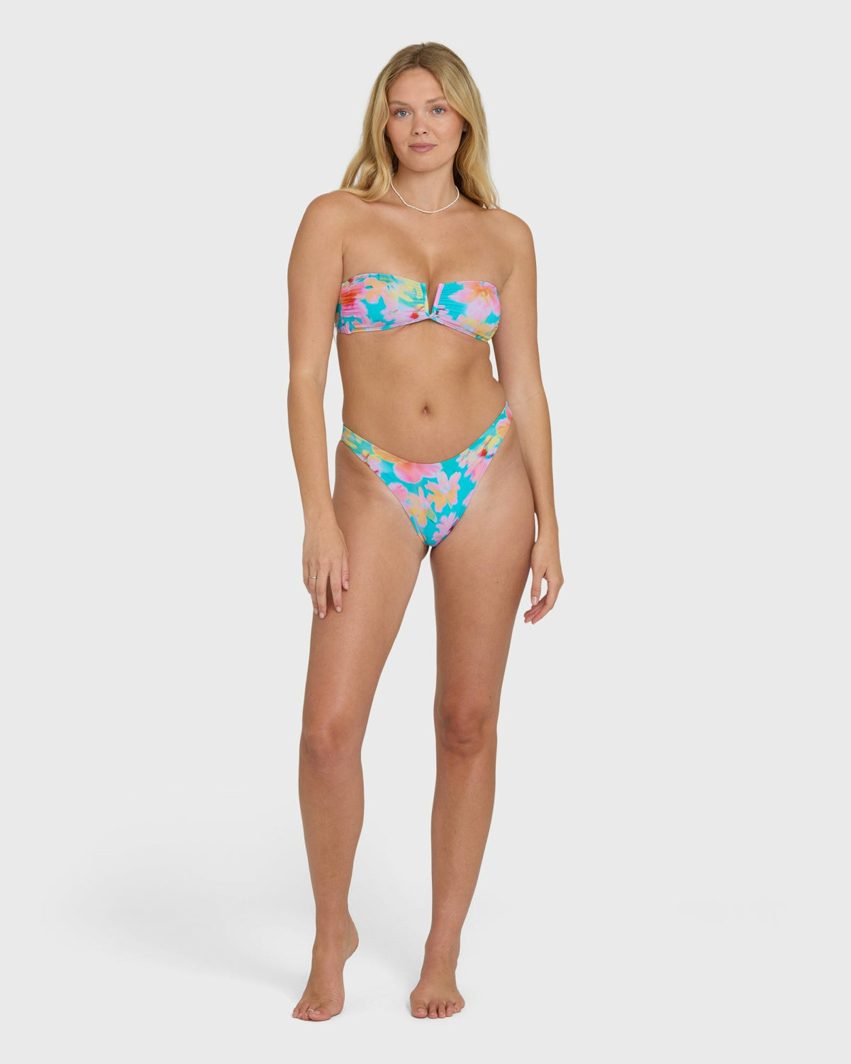 Billabong Women's Pipe Dreams V Bandeau Bikini Top - Bright Marine
