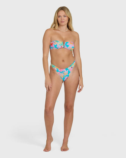 Billabong Women's Pipe Dreams V Bandeau Bikini Top - Bright Marine