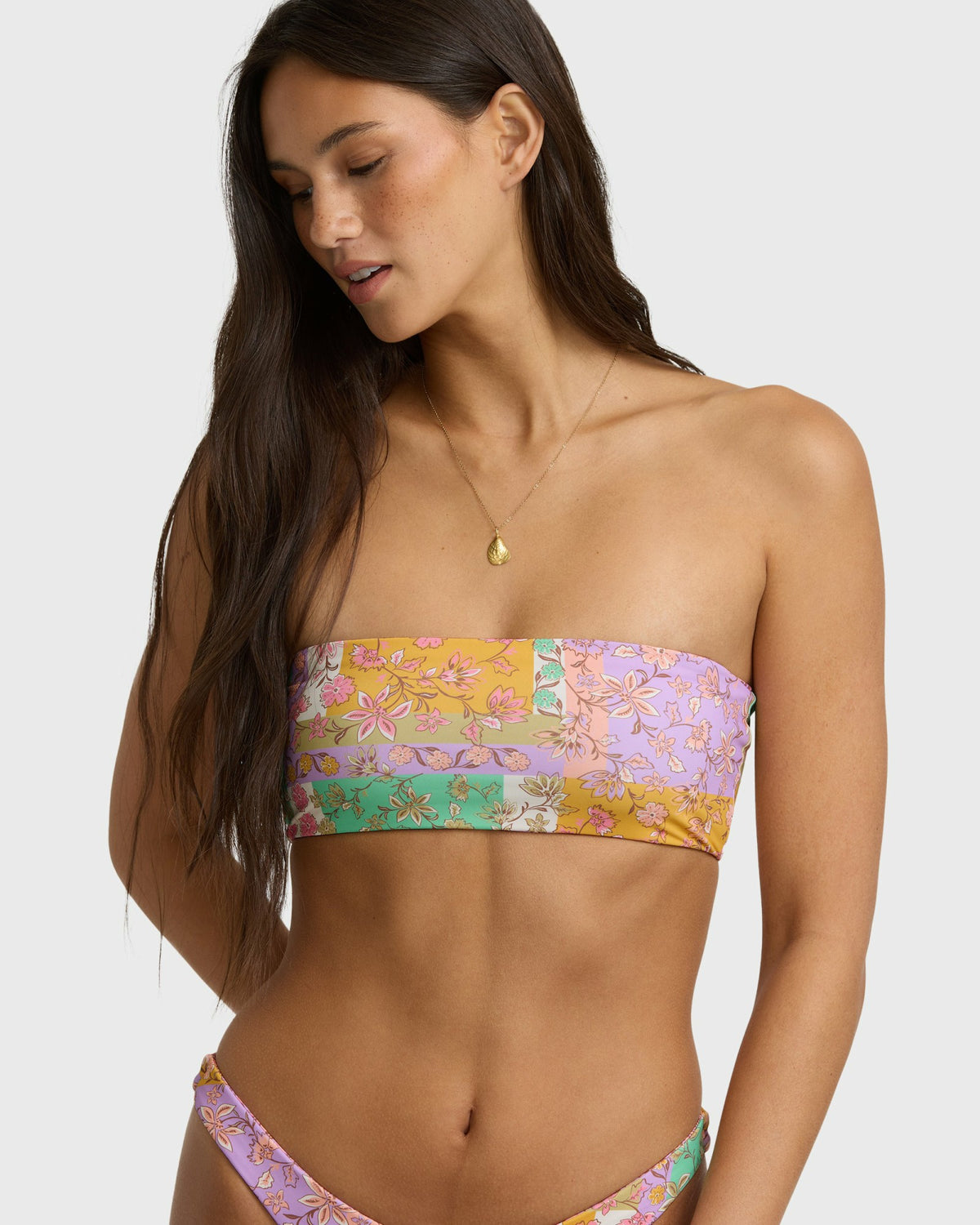 Billabong Women's Dreamy Daze Tully Reversible Bandeau Bikini Top - Sweet Lilac