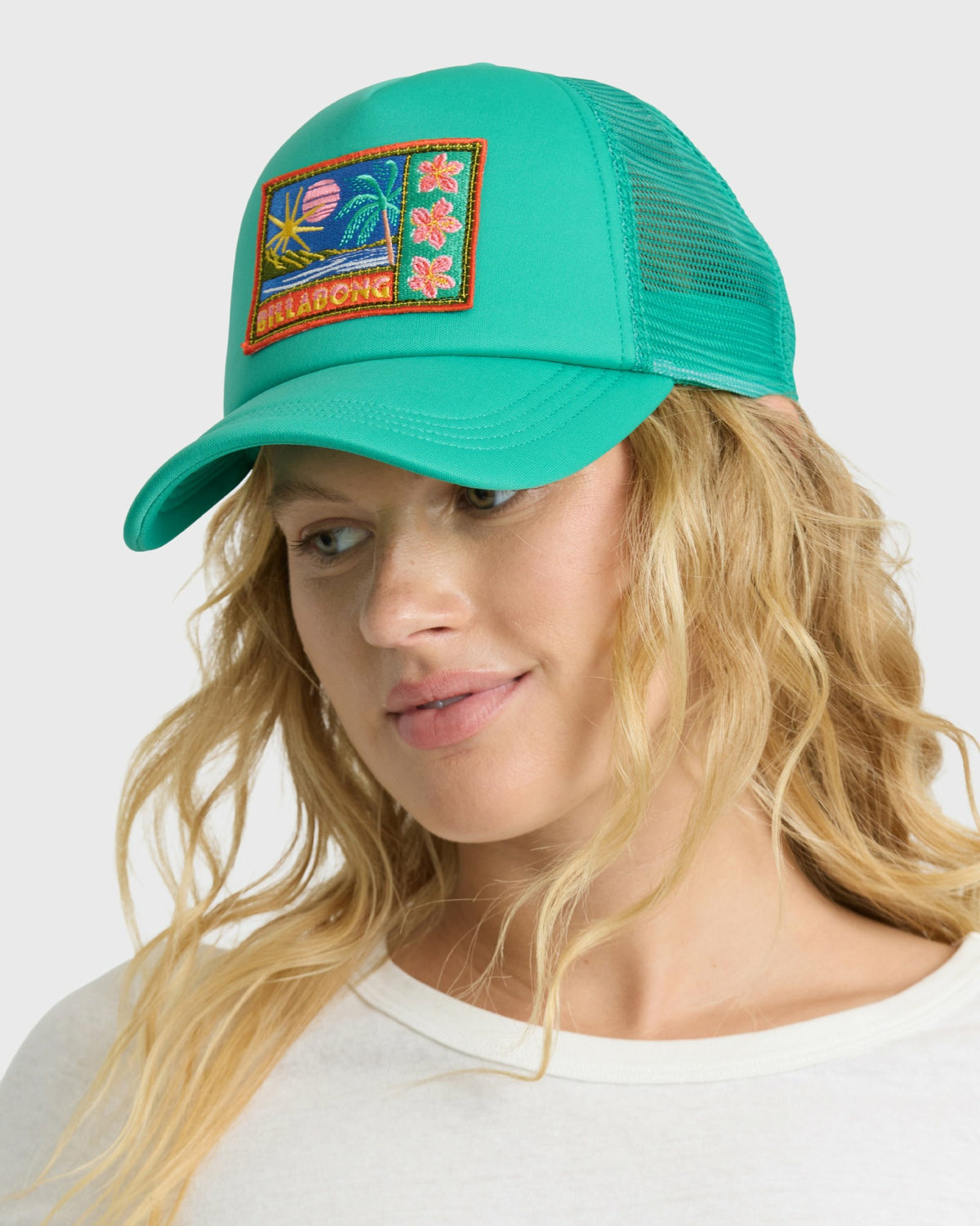 Billabong Women's Grandpa Trucker Hat - Green Tropics