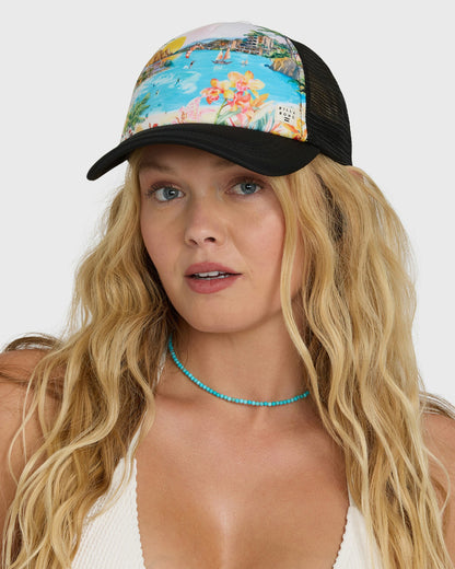 Billabong Women's Heritage Mashup Trucker Hat - Ocean Spray