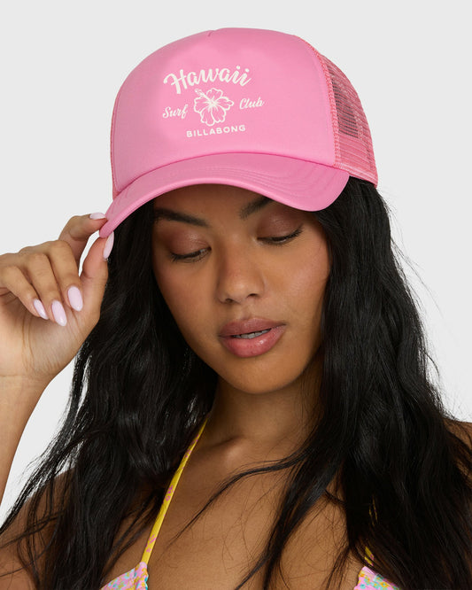 Billabong Women's Grandpa Hawaii Trucker Hat - Party Pink