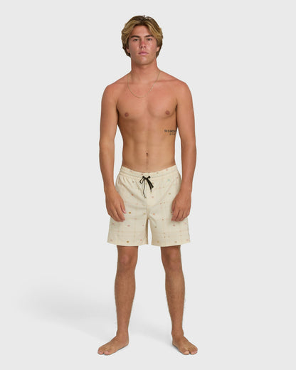 Billabong Men's Good Times Layback 16\" Trunks - Oatmeal