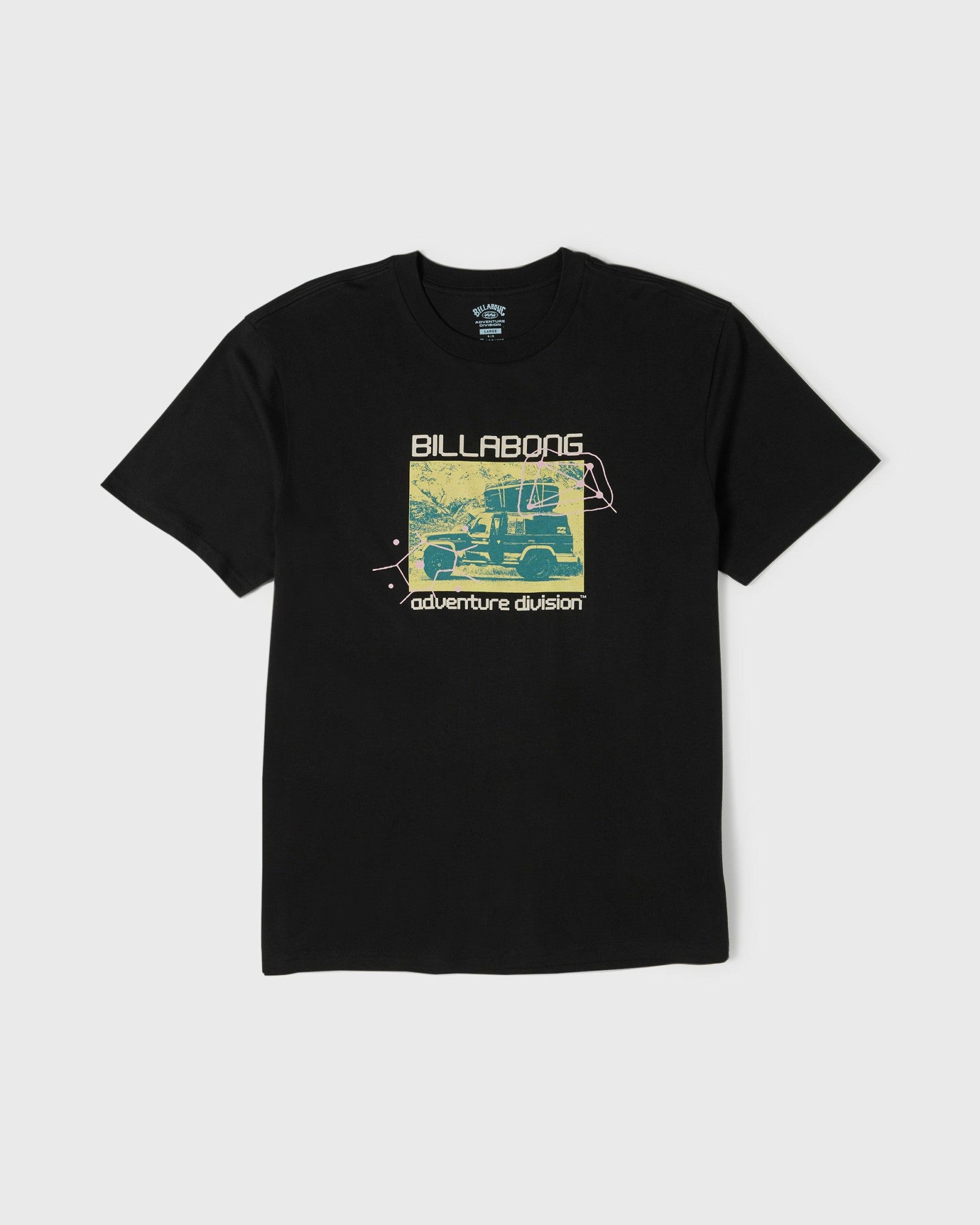 Billabong Men's Stacked Adventure Division Premium Short Sleeve Knit T-Shirt - Black