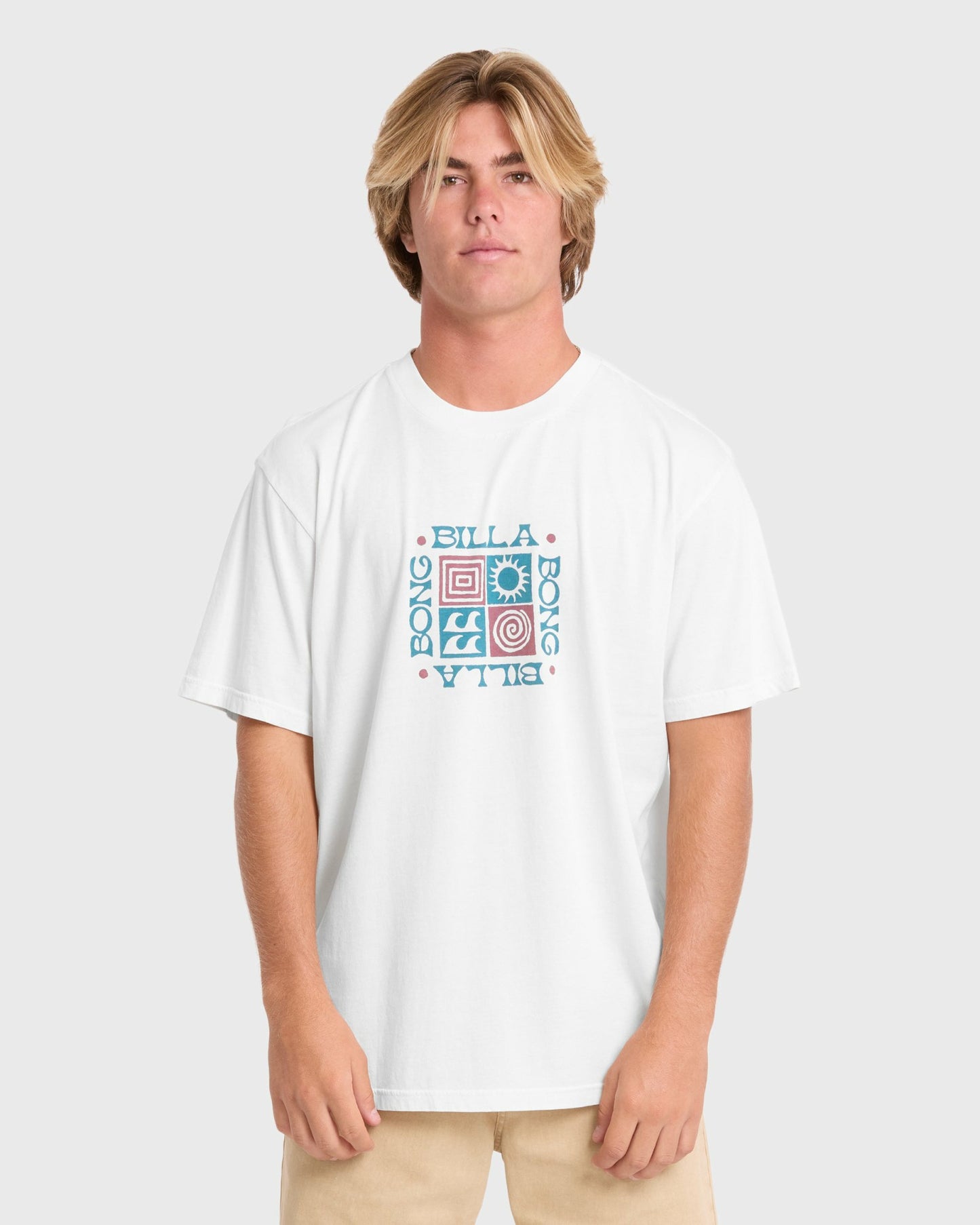 Billabong Men's Quarter Premiumss Short Sleeve Knit T-Shirt - Off White