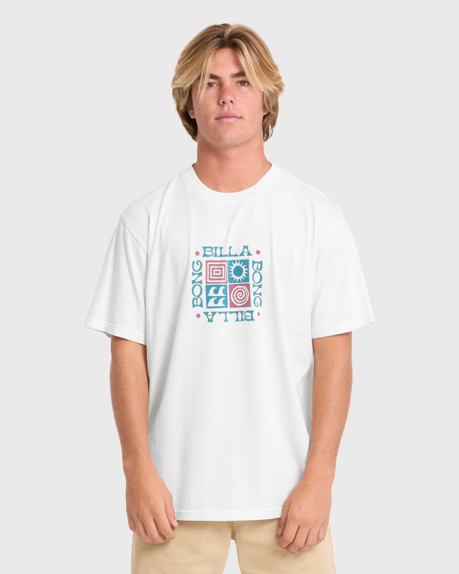 Billabong Men's Quarter Premiumss Short Sleeve Knit T-Shirt - Off White