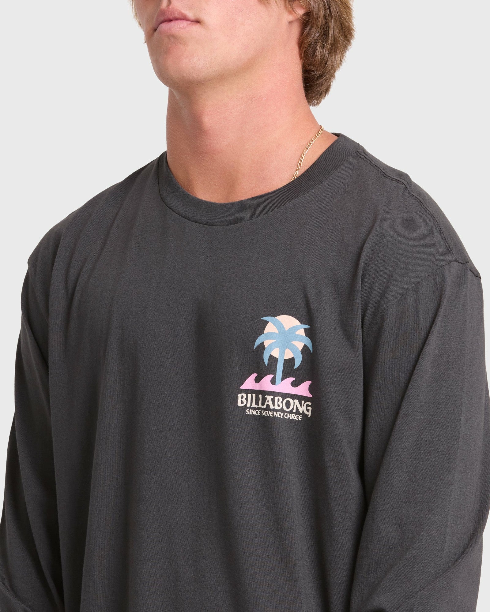 Billabong Men's Portal Premium Long Sleeve Cotton T-Shirt - Raven