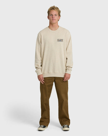 Billabong Men's Short Sands Crewneck Sweatshirt - Oatmeal Heather.