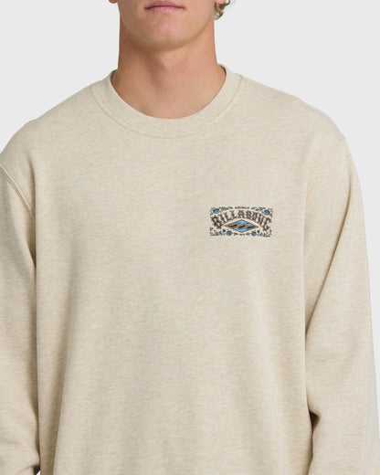 Billabong Men's Short Sands Crewneck Sweatshirt - Oatmeal Heather.