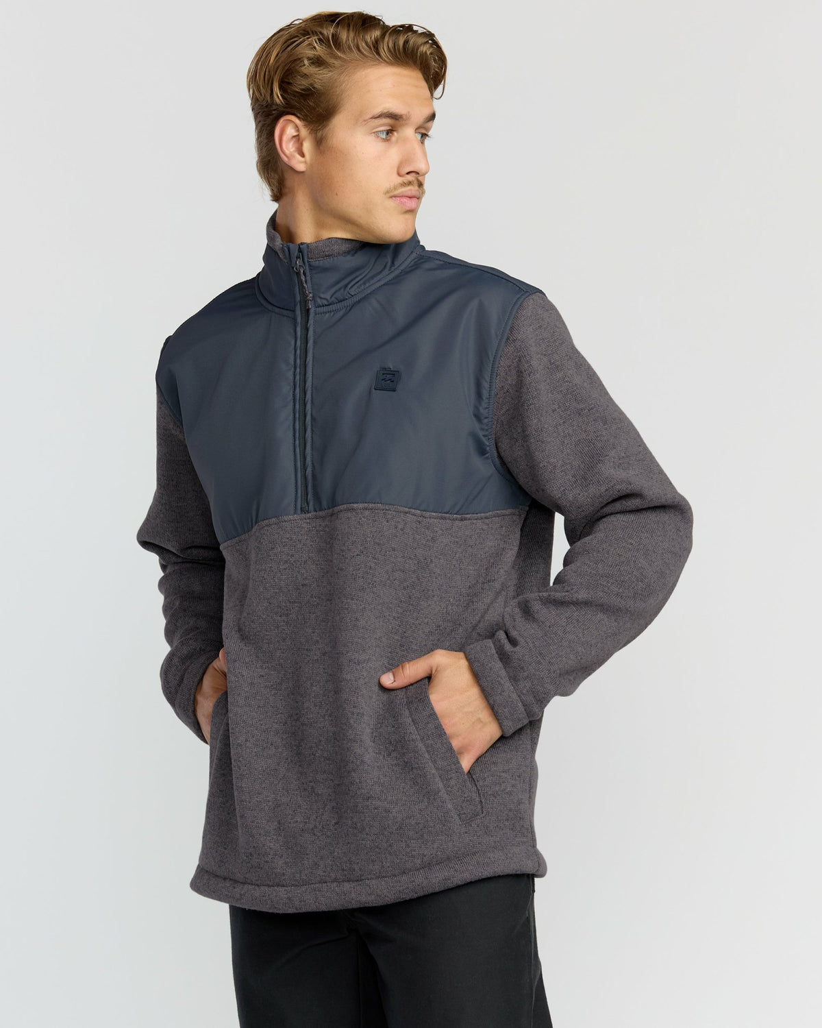 Billabong Men's Boundary Blocked Mockneck Sweatshirt - Dusty Purple