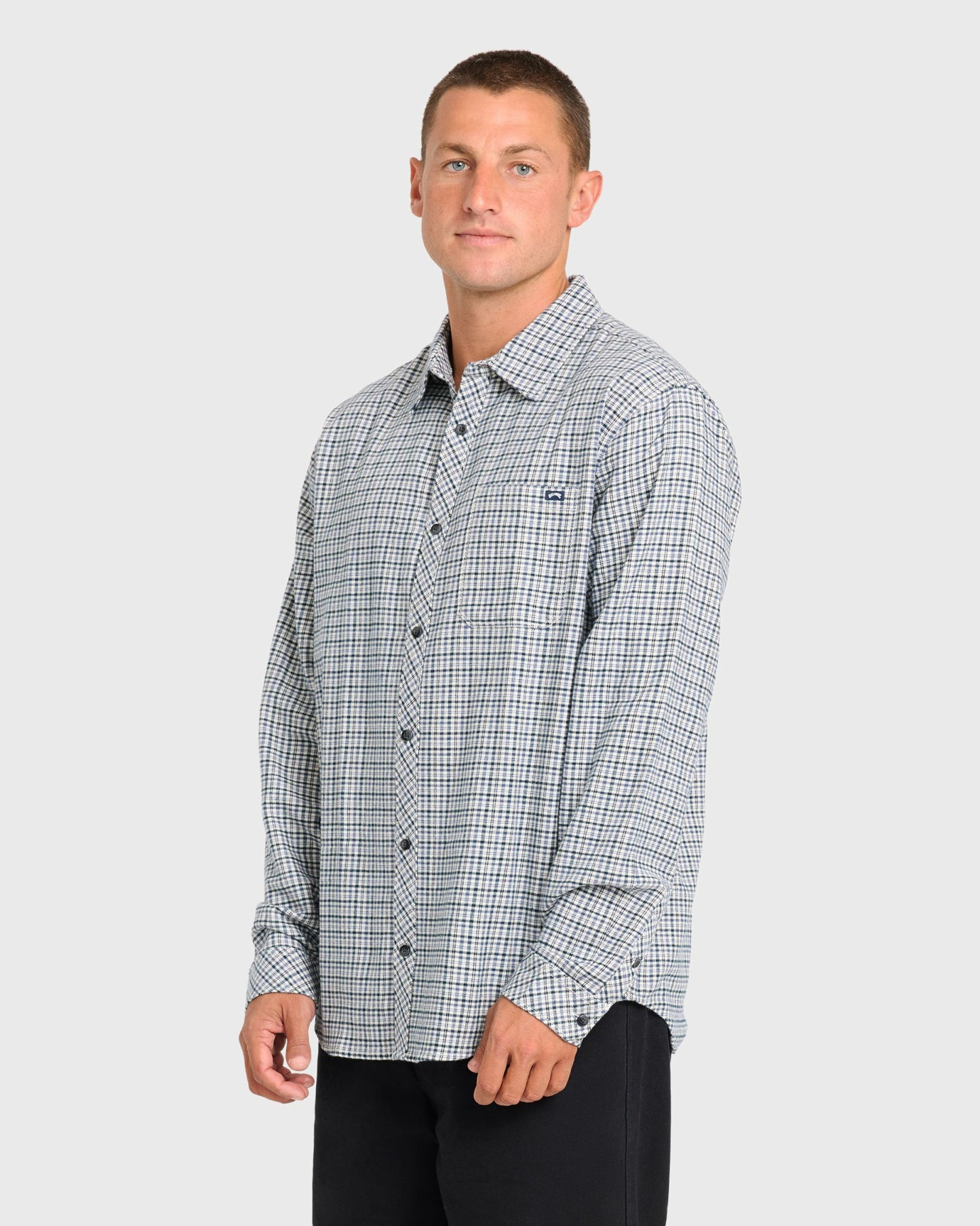 Billabong Men's Coastline Long Sleeve Flannel Shirt - Off White