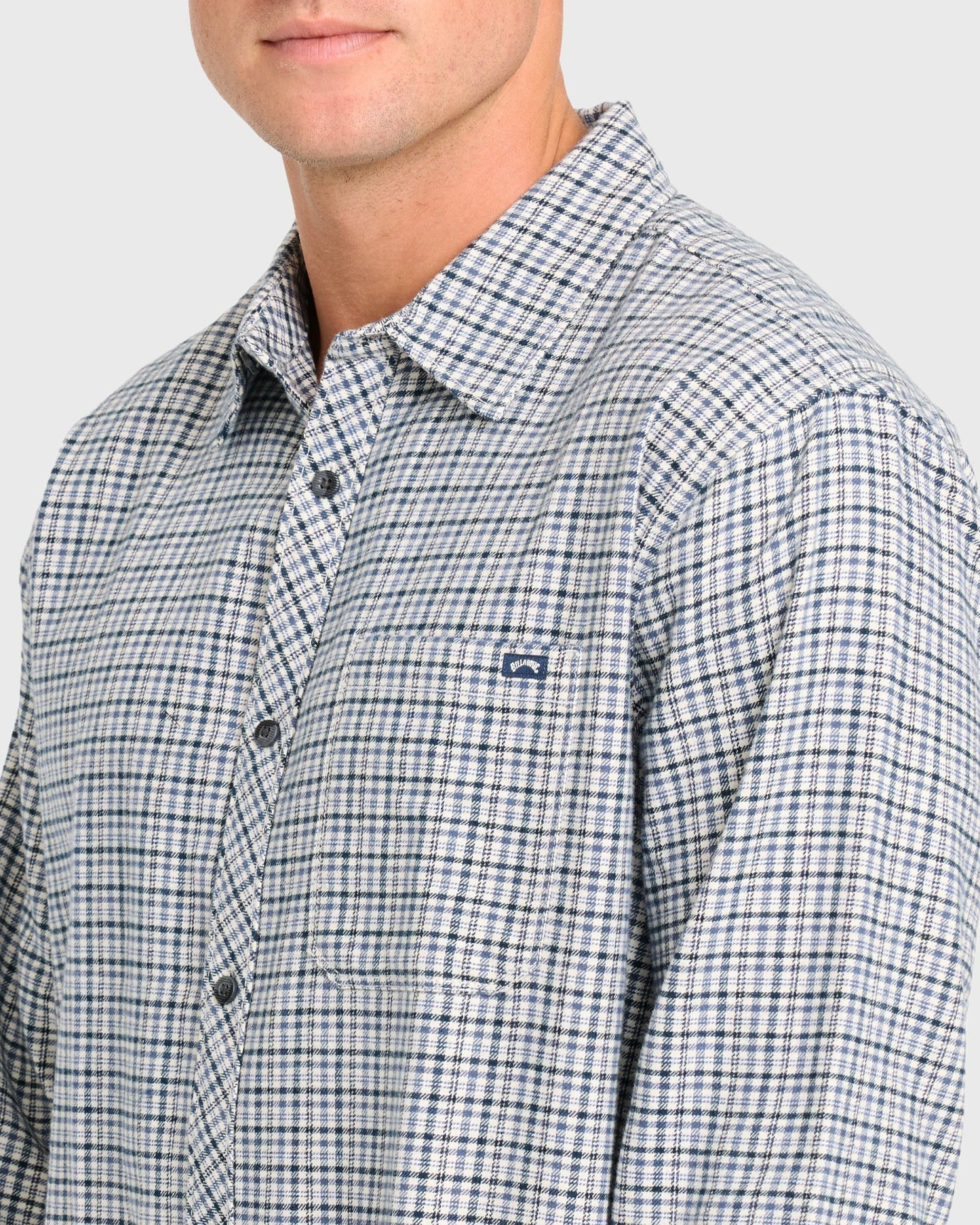 Billabong Men's Coastline Long Sleeve Flannel Shirt - Off White