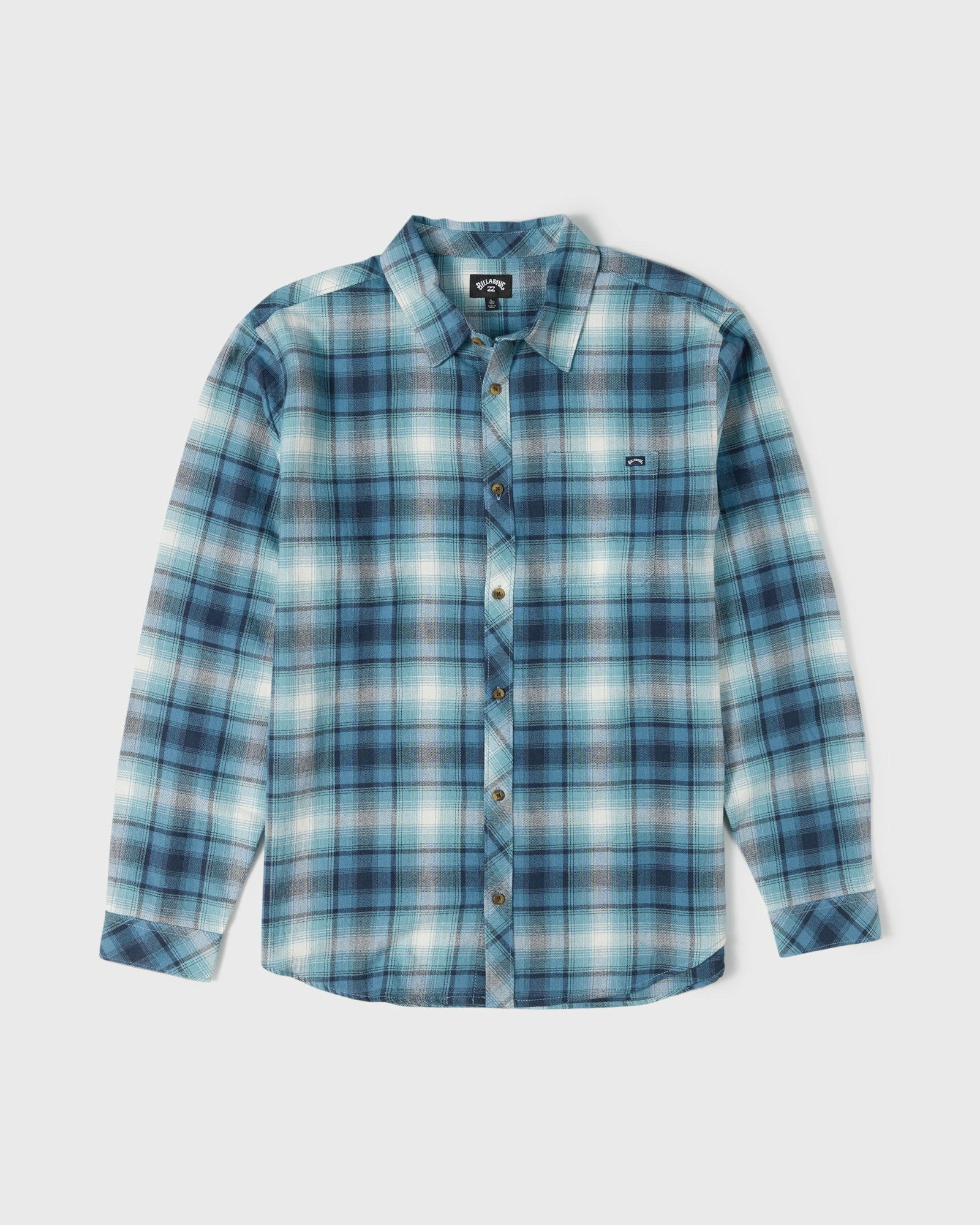 Billabong Men's Coastline Long Sleeve Flannel Shirt - China Blue