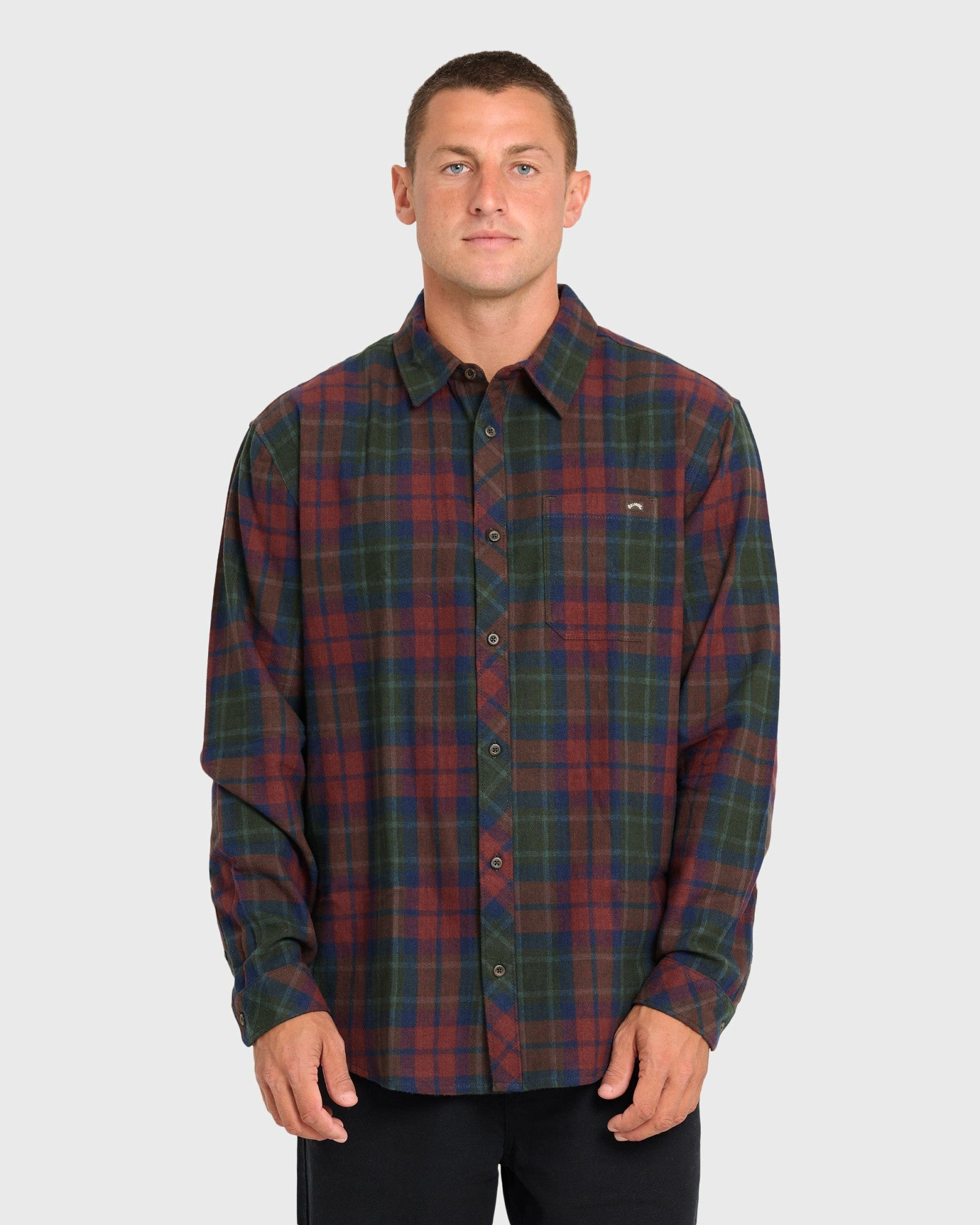 Billabong Men's Coastline Long Sleeve Flannel Shirt - Tortoise Shell