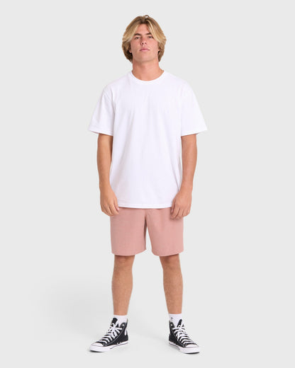 Billabong Men's Crossfire Elastic Wave Washed 18\" Amphibian Hybrid Shorts - Ash Rose