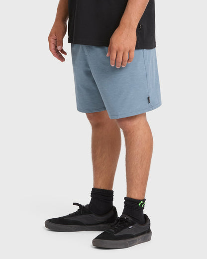 Billabong Men's Crossfire Elastic Wave Washed 18\" Amphibian Hybrid Shorts - China Blue
