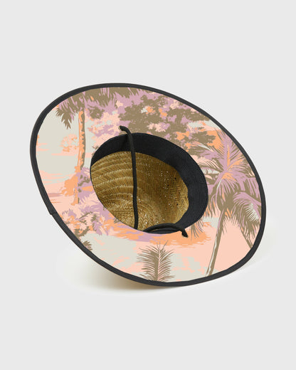 Billabong Men's Tides Print Straw Lifeguard Hat - Peach