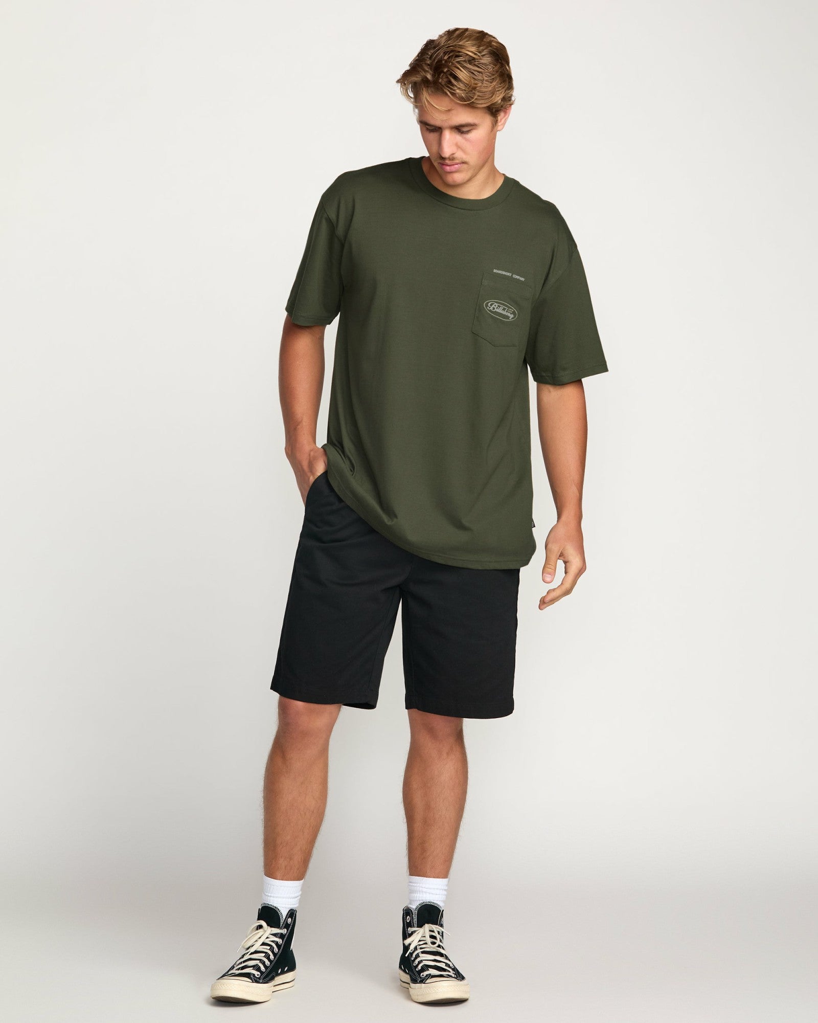 Billabong Men's Bad Dog Pocket Regular Tee - Olive
