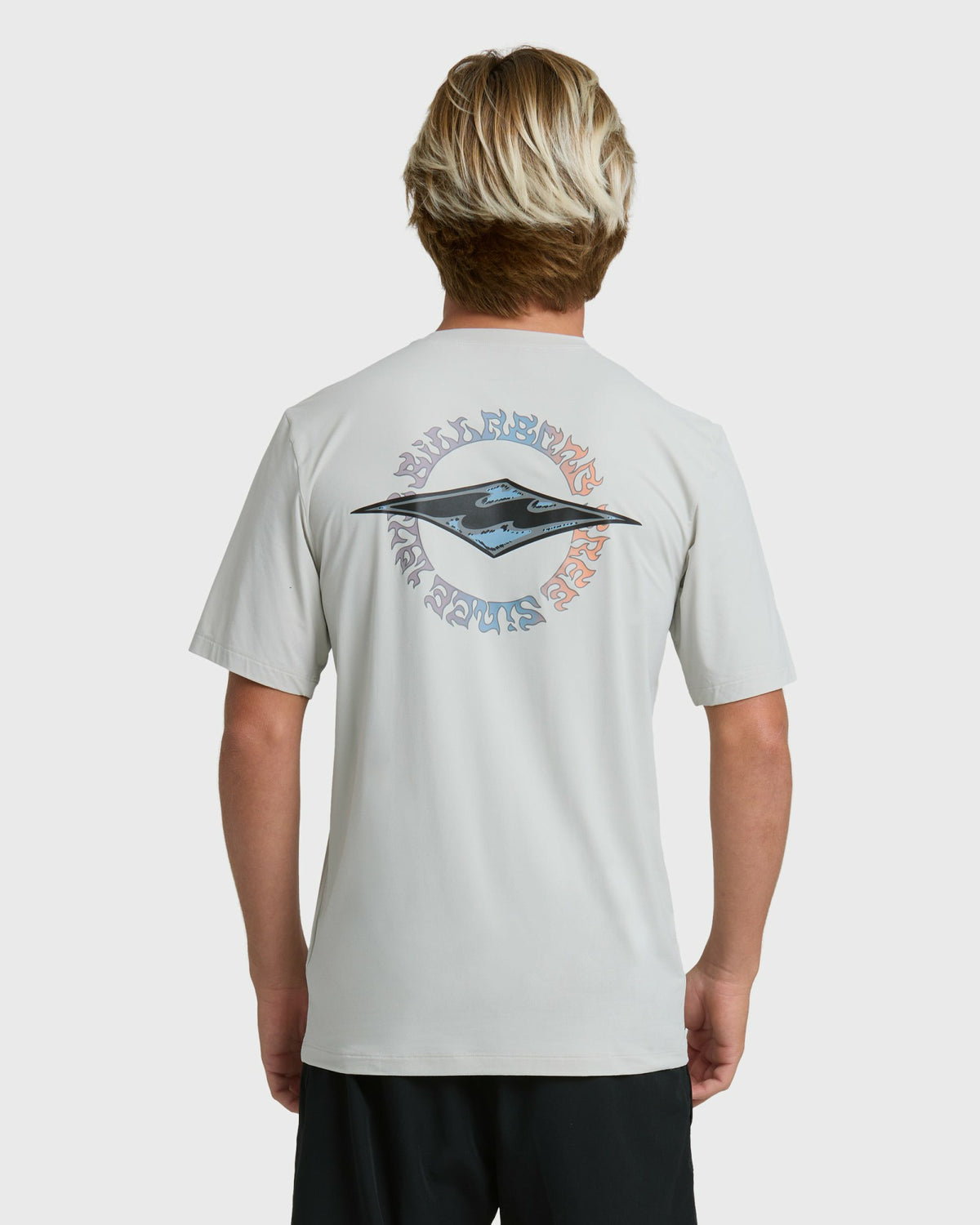 Billabong Men's Hollow Diamond Loose Fit Short Sleeve Surf Tee - Silver