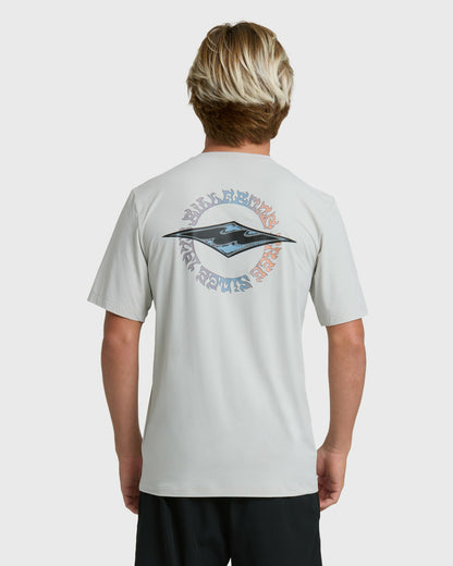 Billabong Men's Hollow Diamond Loose Fit Short Sleeve Surf Tee - Silver