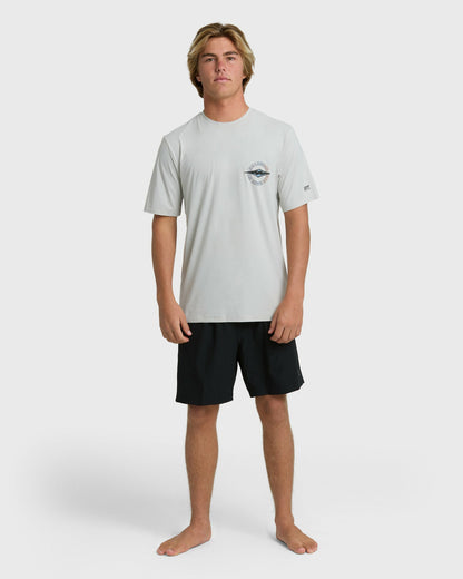 Billabong Men's Hollow Diamond Loose Fit Short Sleeve Surf Tee - Silver