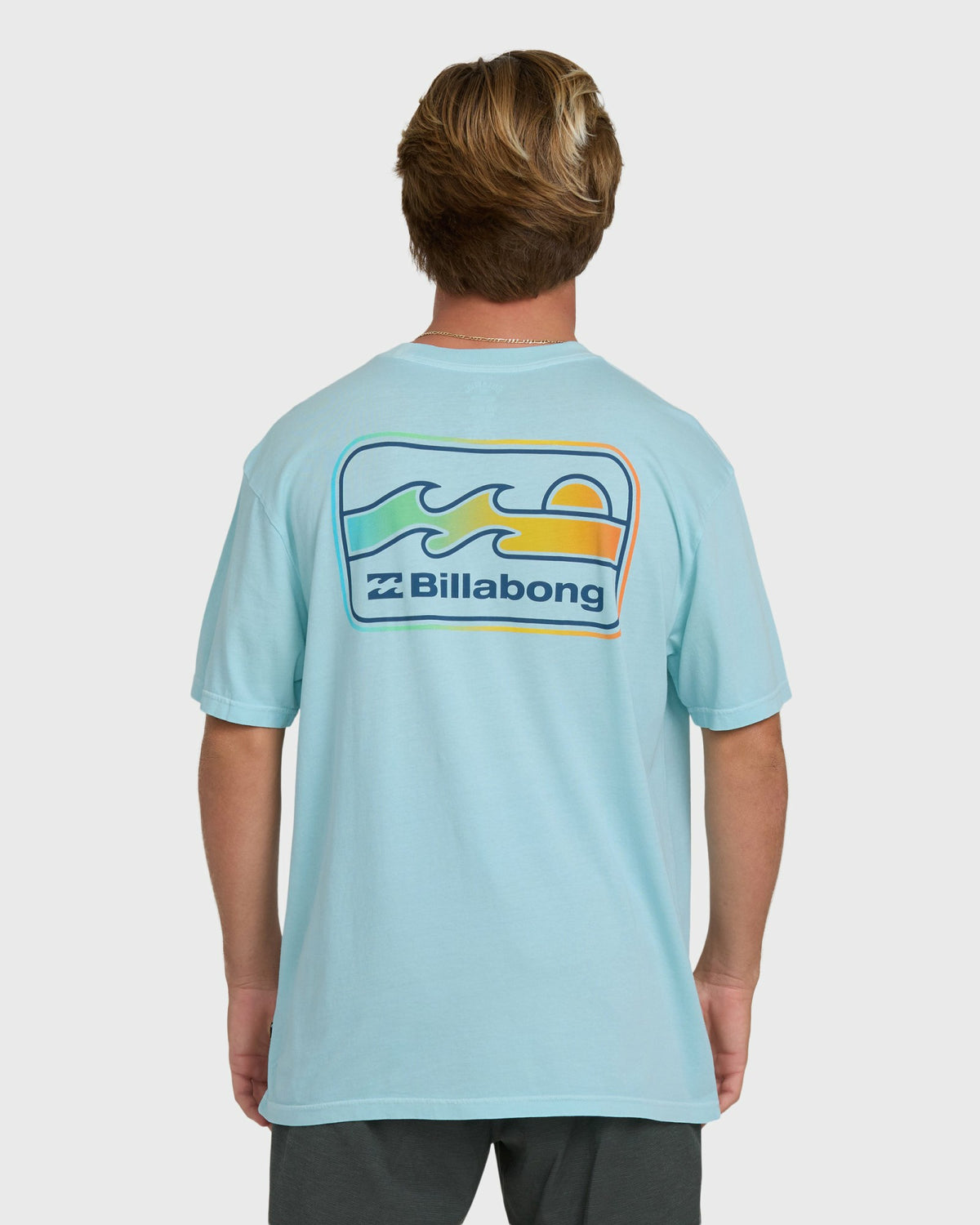 Billabong Men's Runner Wave Washed Premium Short Sleeve Cotton T-Shirt - Coastal Blue