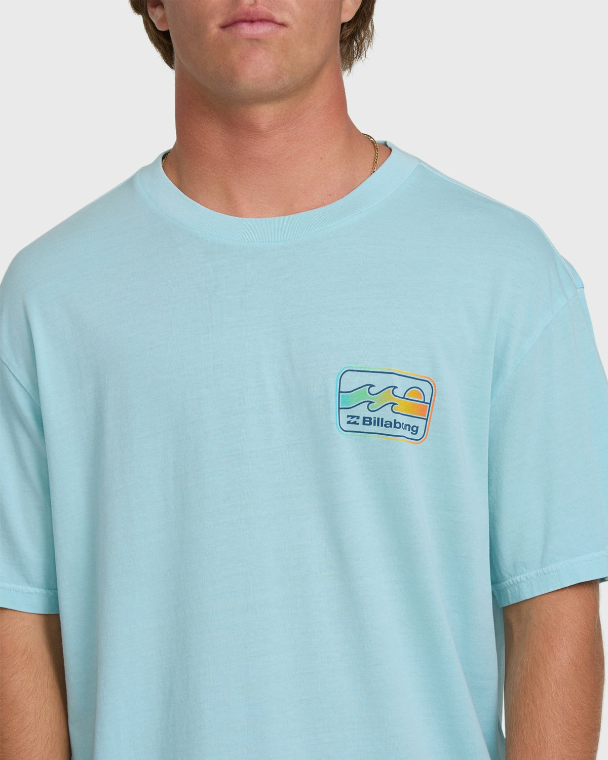 Billabong Men's Runner Wave Washed Premium Short Sleeve Cotton T-Shirt - Coastal Blue