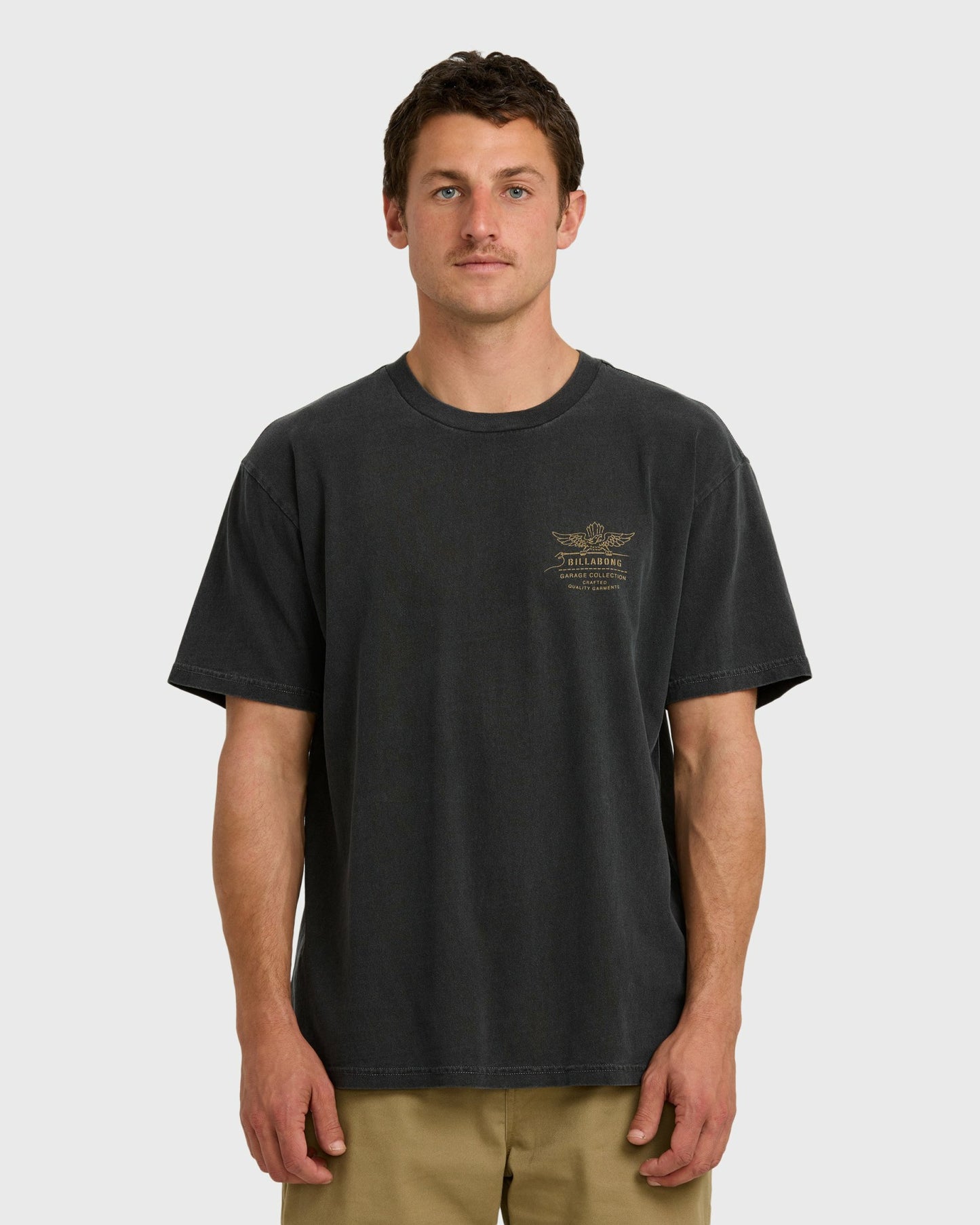 Billabong Men's Wingspan Garage Regular Short Sleeve T-Shirt - Washed Black