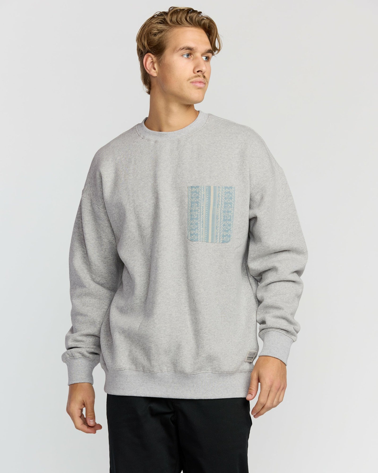 Billabong Men's Austin Garage Crew Sweatshirt - Lt Grey Htr