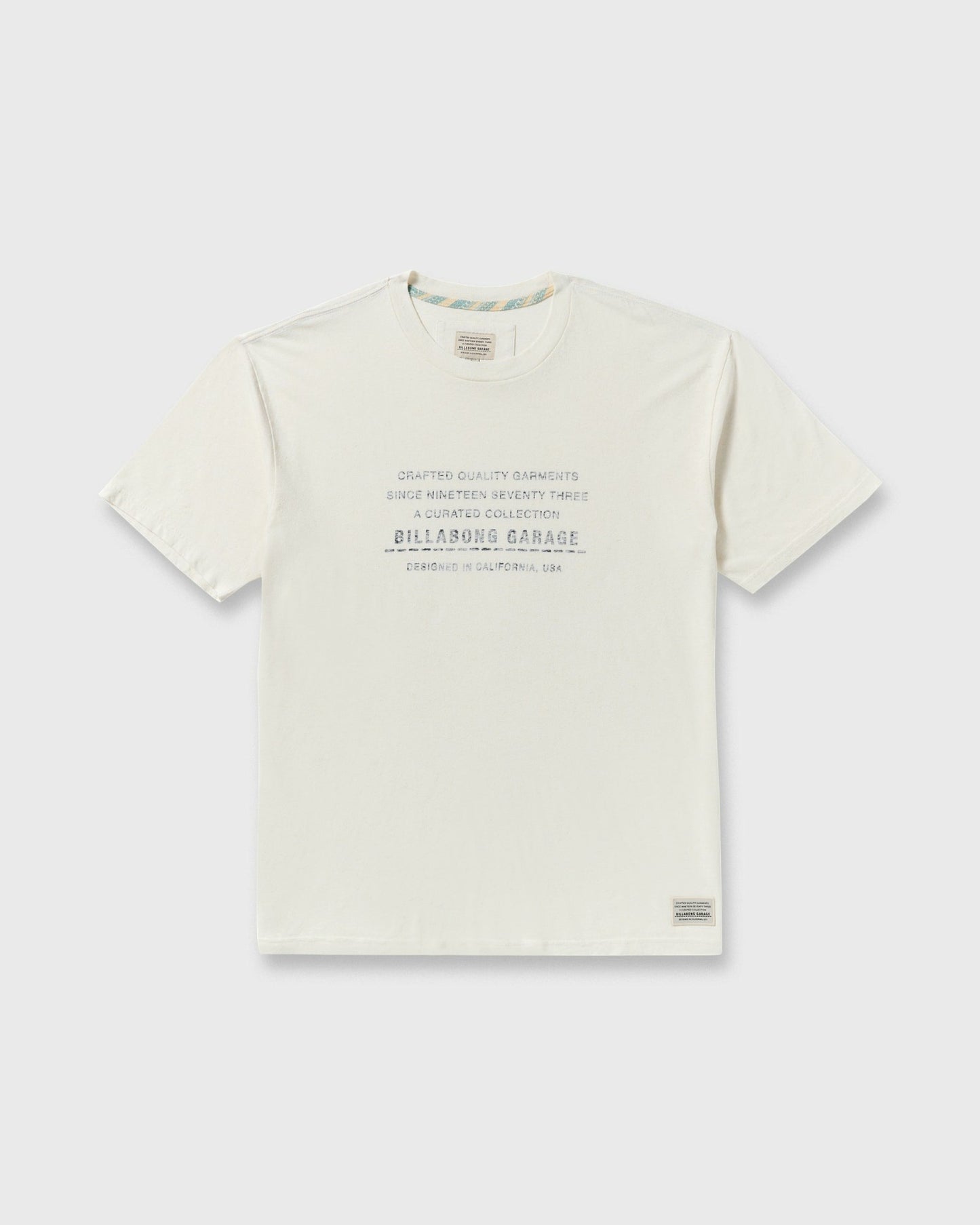 Billabong Men's The Label Garage Regular Short Sleeve T-Shirt - Off White