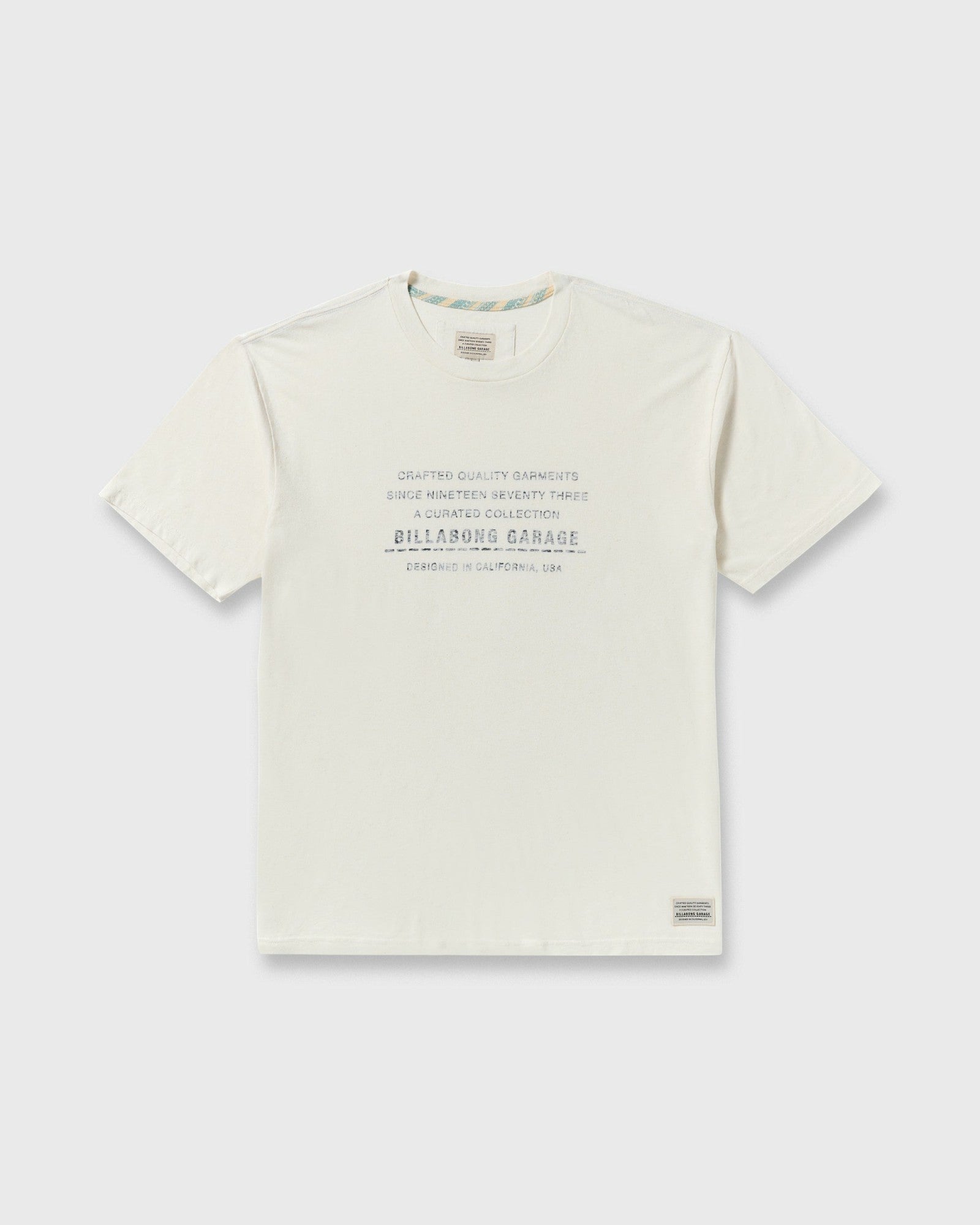 Billabong Men's The Label Garage Regular Short Sleeve T-Shirt - Off White