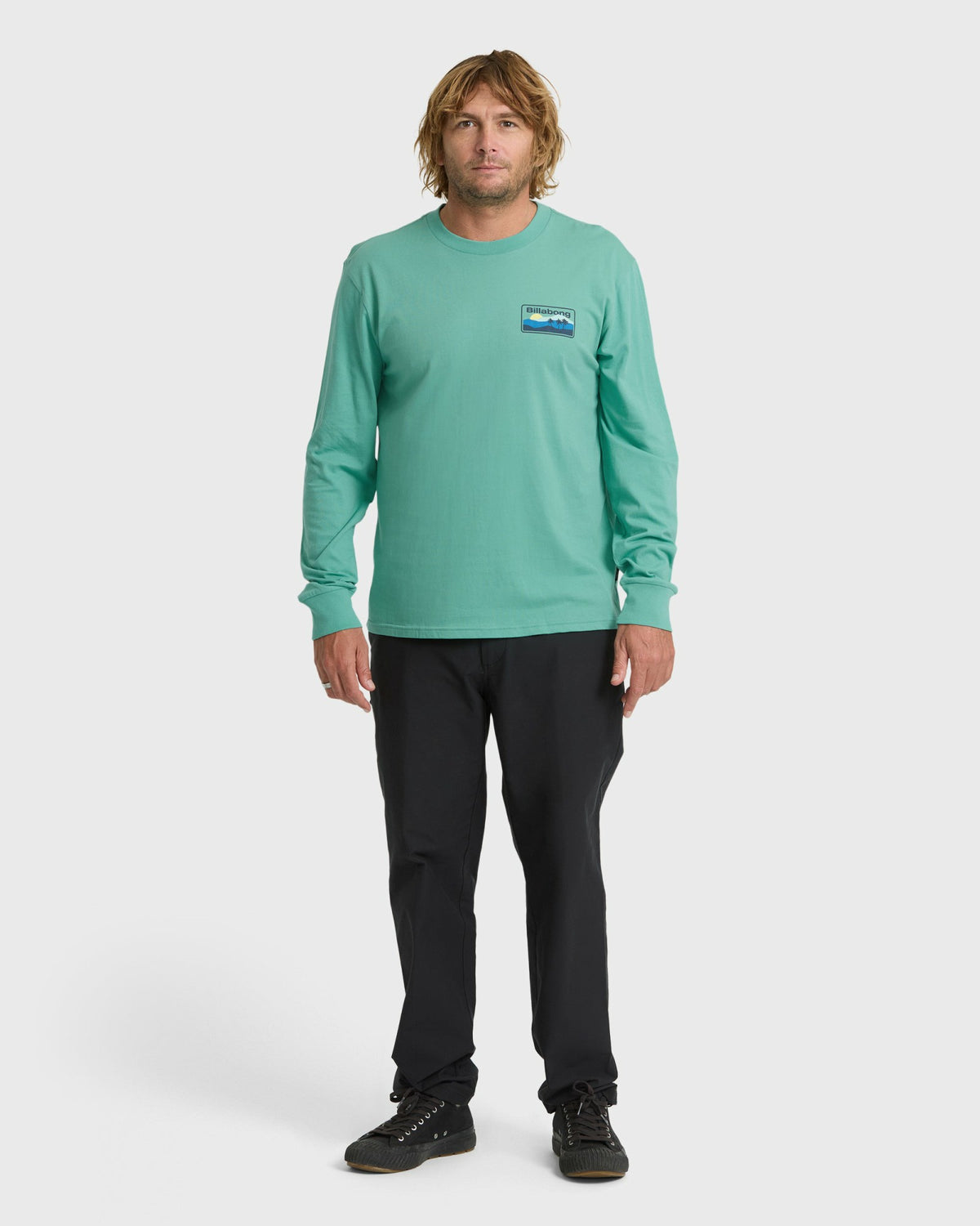 Billabong Men's Range Adventure Division Premium Long Sleeve Knit T-Shirt - Jade