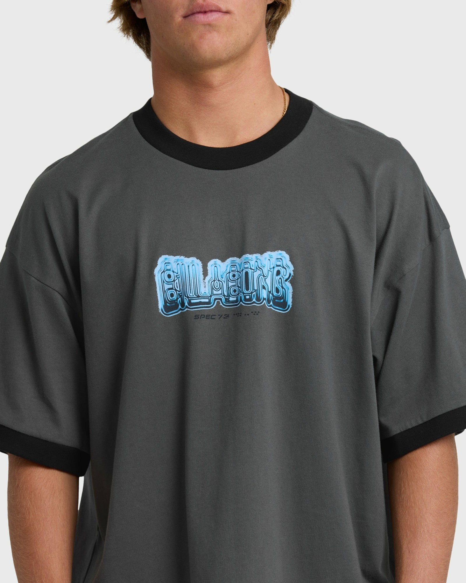 Billabong Men's Spec 73 Spin Ringer Short Sleeve T-Shirt - Pewter