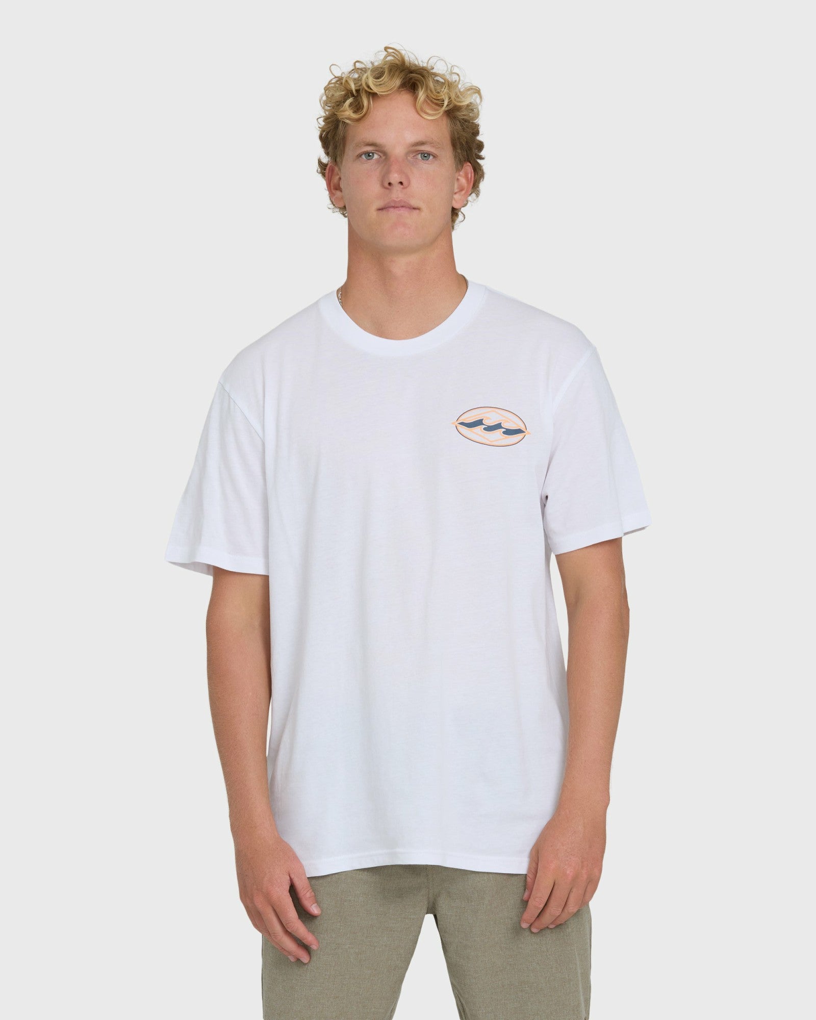 Billabong Men's Rotor Diamond Premium Short Sleeve Graphic T-Shirt - White