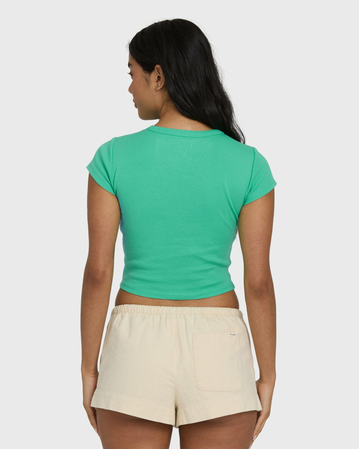 Billabong Women's Summer Icons Short Sleeve Knit T-Shirt - Green Tropics