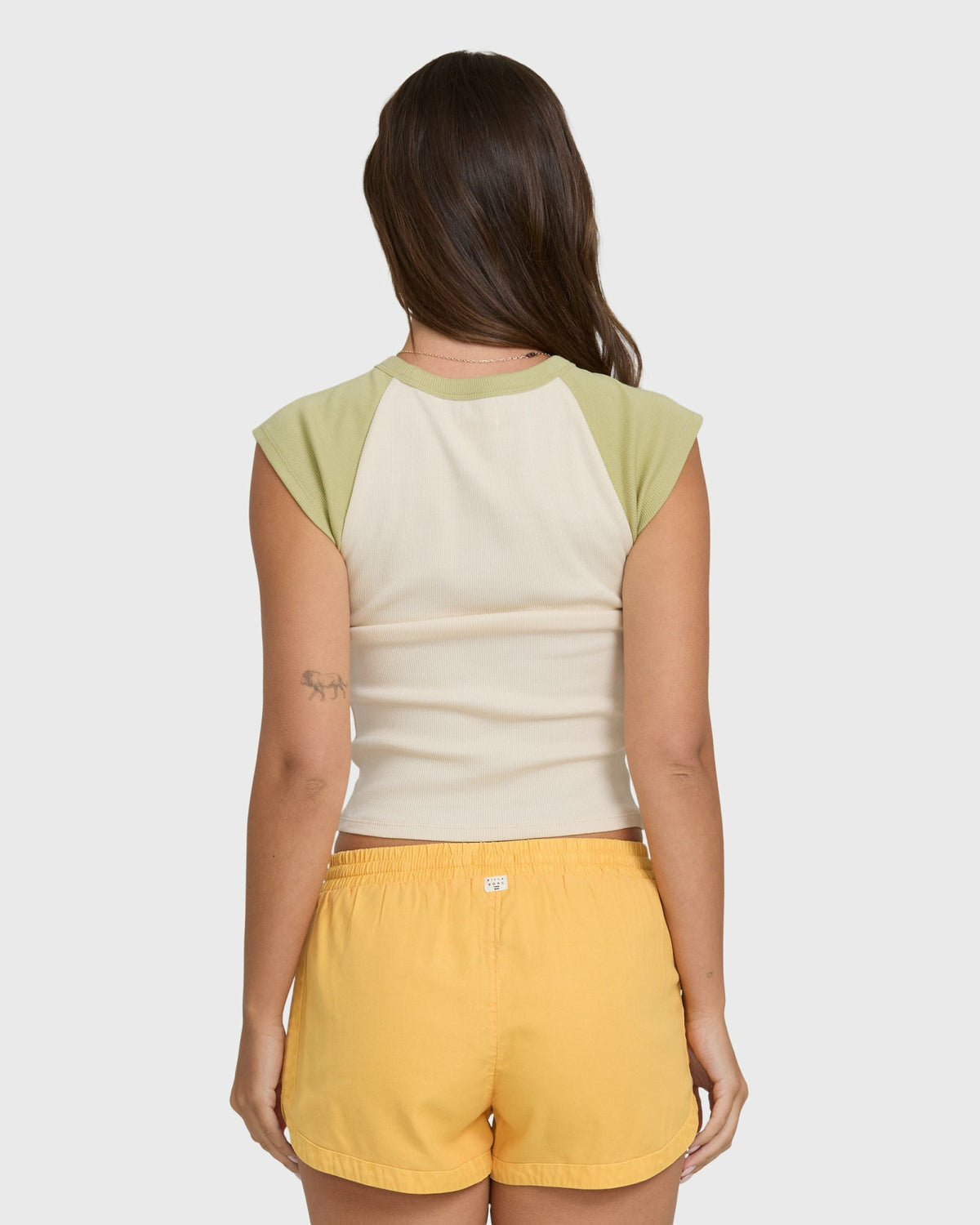 Billabong Women's Horizon Raglan Short Sleeve Knit T-Shirt - Cactus